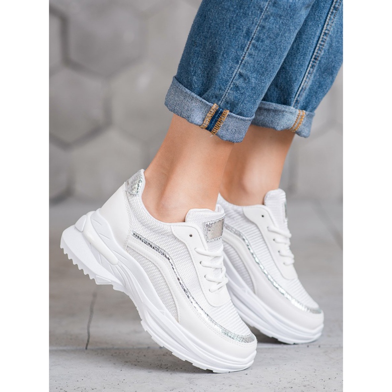 SHELOVET Modische Sportschuhe weiß gelb 2