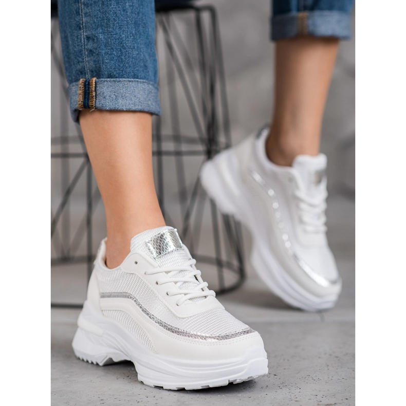 SHELOVET Modische Sportschuhe weiß gelb 1