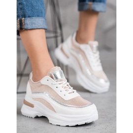 SHELOVET Modische Sportschuhe weiß braun 1