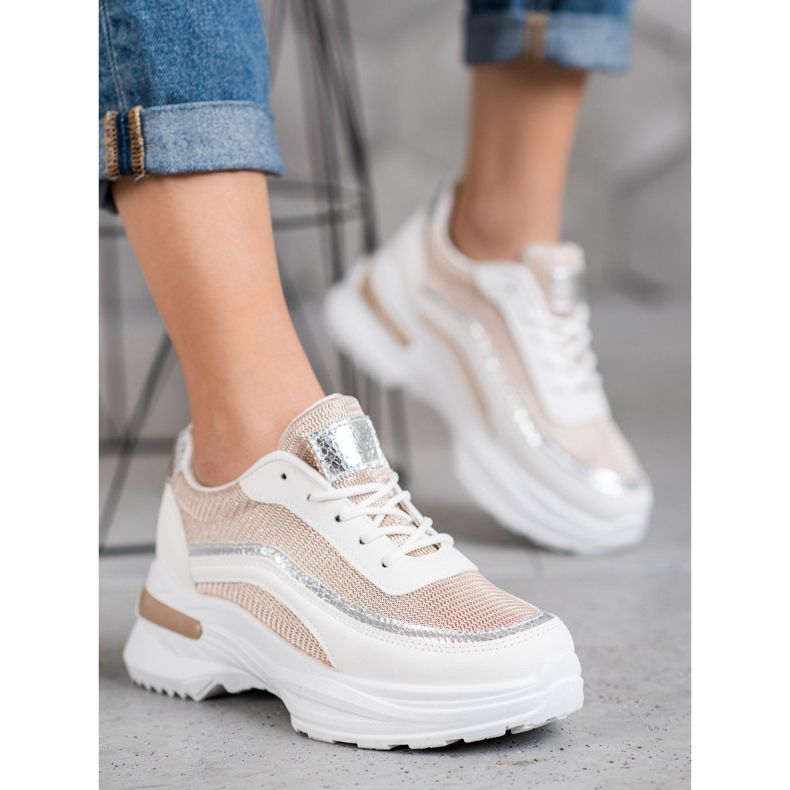 SHELOVET Modische Sportschuhe weiß braun 1