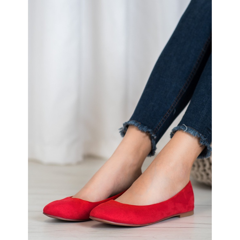 Best Shoes Ballerinas aus Wildleder rot 2