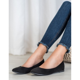 Best Shoes Ballerinas aus Wildleder schwarz 2
