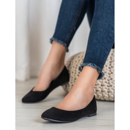 Best Shoes Ballerinas aus Wildleder schwarz 1