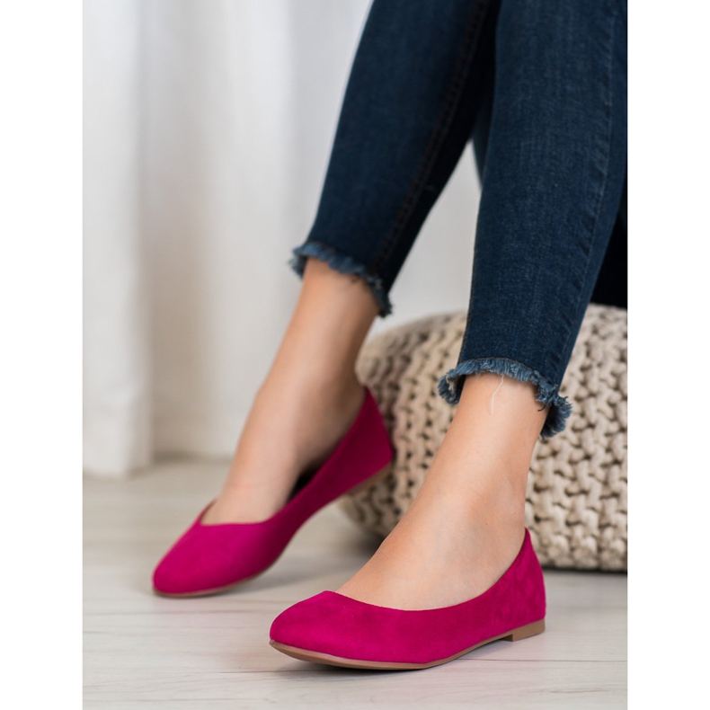 Best Shoes Ballerinas aus Wildleder lila 1