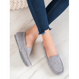 Klassisches Leder VINCEZA Moxins grau 2