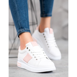 Weide Sportschuhe mit rosa Einsätzen weiß 2