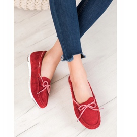 Filippo Loafer aus Leder mit gestreifter Schleife rot 1