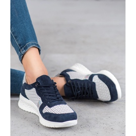 Filippo Lederschuhe mit Holo-Effekt weiß navy blau grau 1