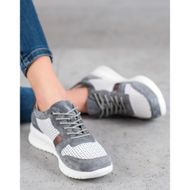 Filippo Lederschuhe mit Holo-Effekt weiß grau 1