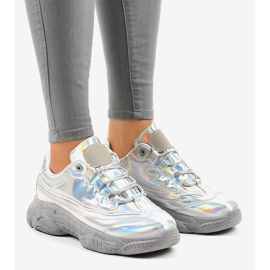 Silberne Turnschuhe Turnschuhe Z-9781 grau 1