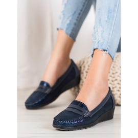 Comer Stylische Loafer auf der Plattform marineblau blau 1