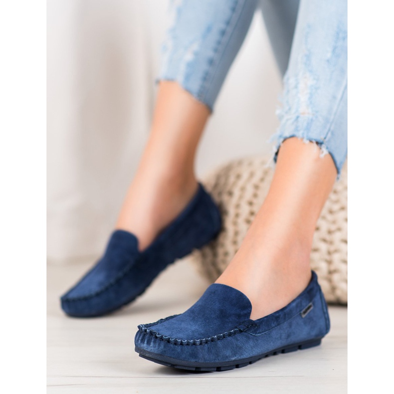 Vinceza Klassische Leder-Loafer blau 2