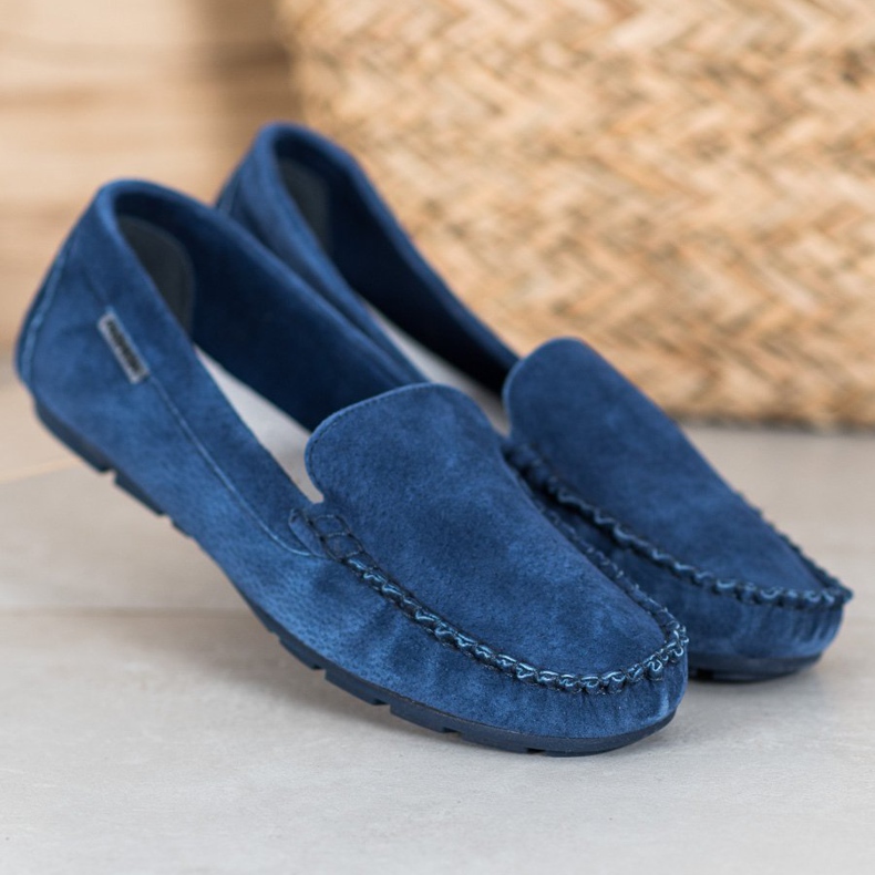 Vinceza Klassische Leder-Loafer blau 1