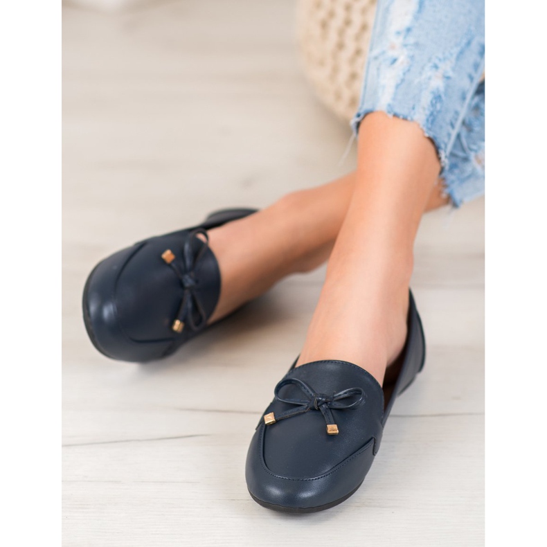Clowse Elegante marineblaue Ballerinas 2