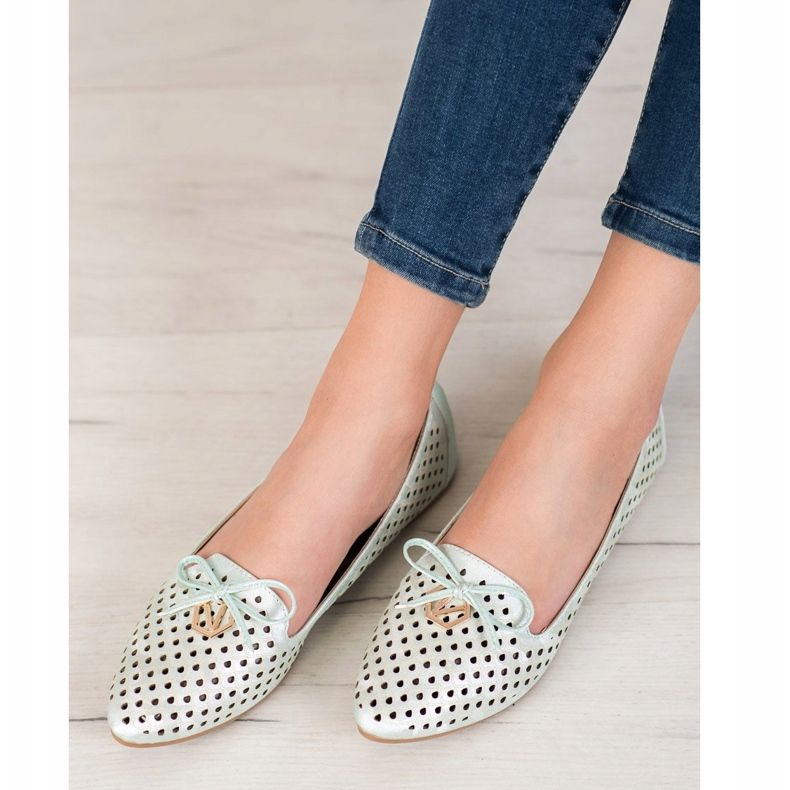 Durchbrochene Ballerina In Spitz VINCEZA grün 1