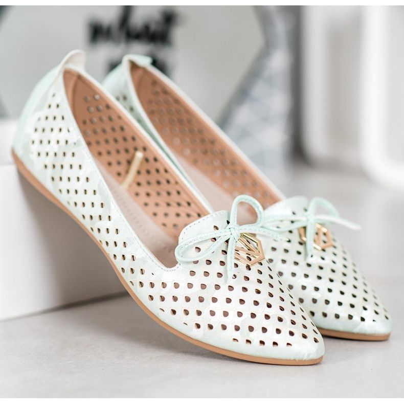 Durchbrochene Ballerina In Spitz VINCEZA grün 2