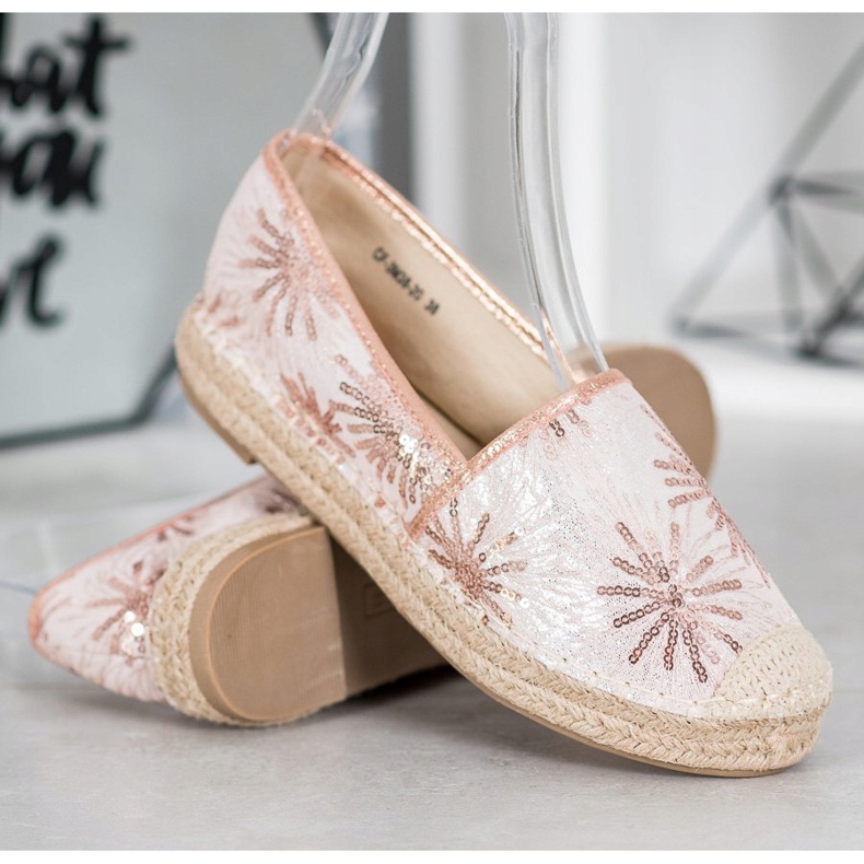 Best Shoes Espadrilles mit Pailletten rosa 1