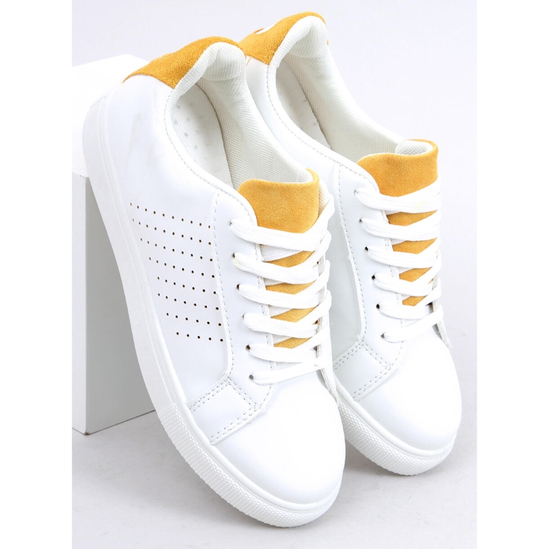 Weiße Damen Sneaker WB807 WEISS / GELB 1