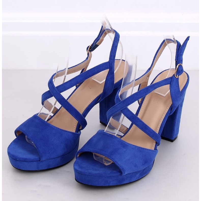 Sandalen High Heels Kobalt 9272 Azul navy blau mehrfarbig 2
