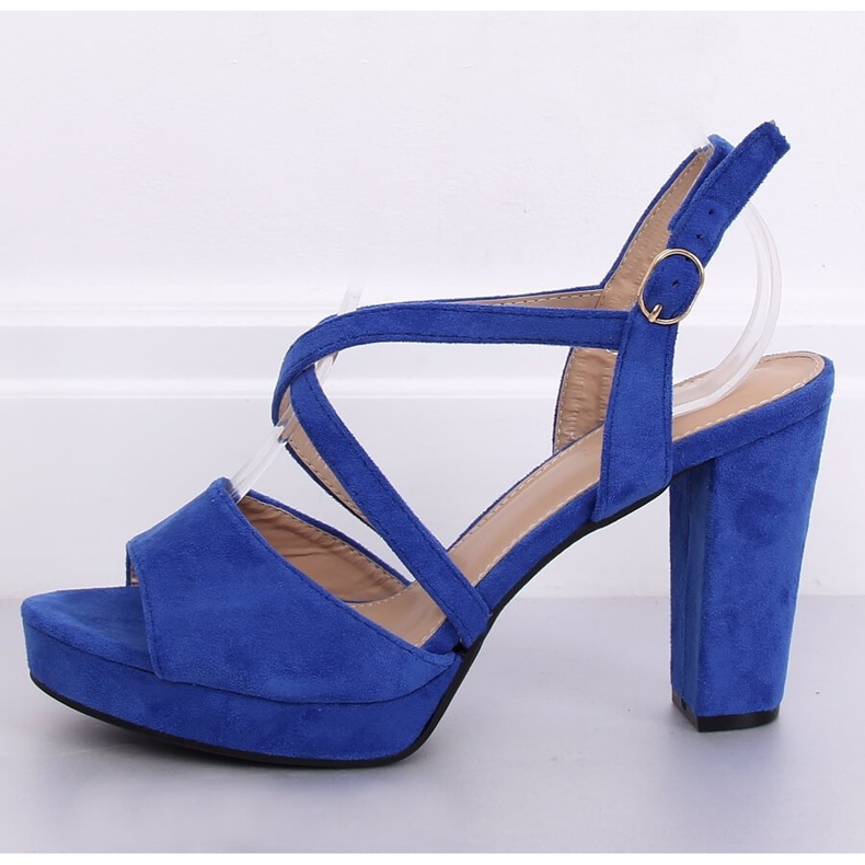 Sandalen High Heels Kobalt 9272 Azul marineblau mehrfarbig 1