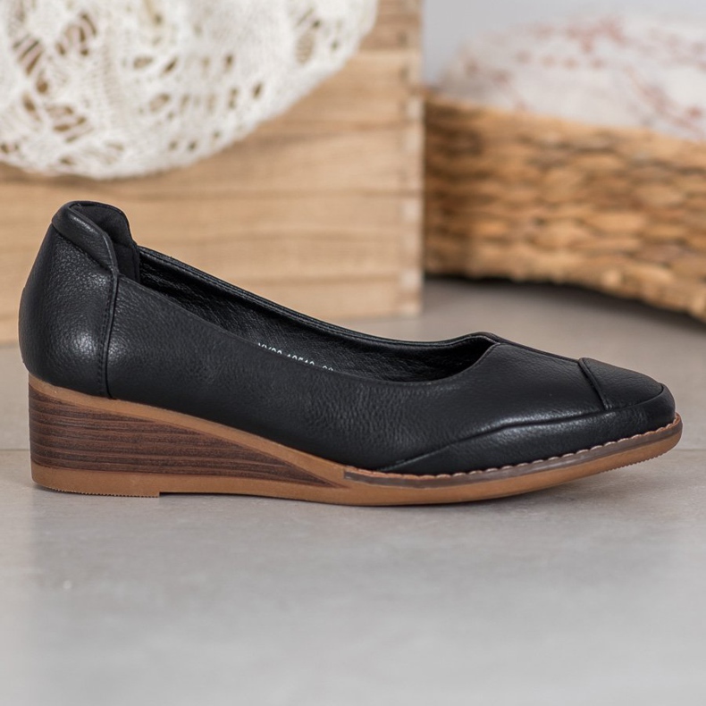 Vinceza Lässige Pumps mit Keilabsatz schwarz 1