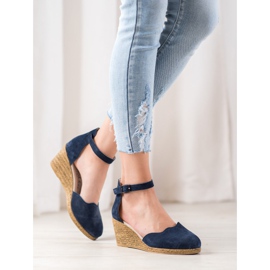 Filippo Keilschuhe aus Leder navy blau blau 1