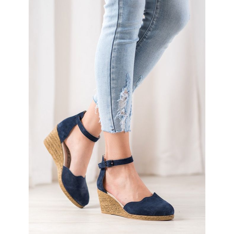Filippo Keilschuhe aus Leder marineblau blau 1