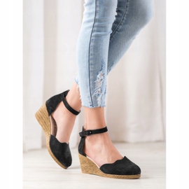 Filippo Keilschuhe aus Leder schwarz 1