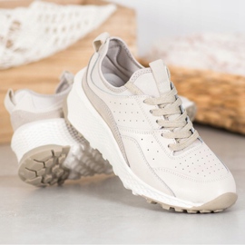 Goodin Beige Leder Sneakers 2