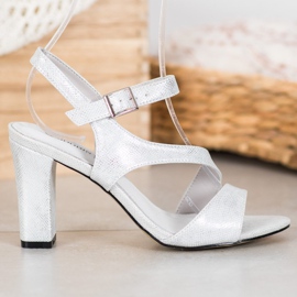 Goodin Stylische Sandalen mit Glitzer silber- grau 1
