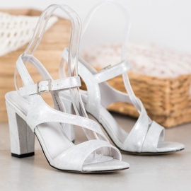 Goodin Stylische Sandalen mit Glitzer silber- grau 2