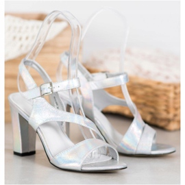 Goodin Stylische Sandalen mit Glitzer silber- grau 1
