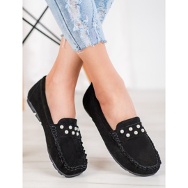 Filippo Leder-Loafer mit Perlen schwarz 2