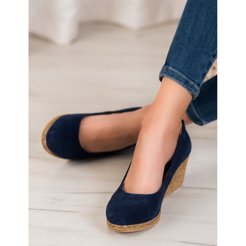 Filippo Keilpumps aus Leder blau 1