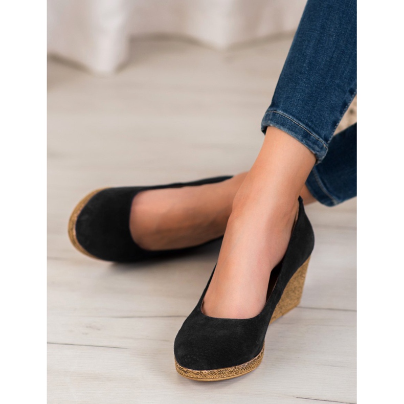 Filippo Keilpumps aus Leder schwarz 1