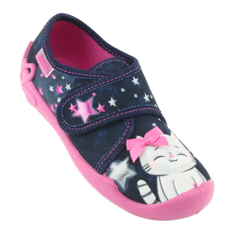 Befado Kinderschuhe 122X003 marineblau rosa 1