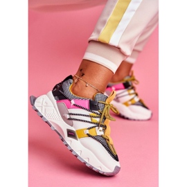 SEA Weiße Sportschuhe LA91 für Damen schwarz mehrfarbig gelb 1