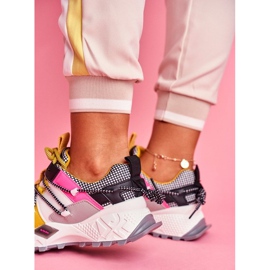 SEA Weiße Sportschuhe LA91 für Damen schwarz mehrfarbig gelb 2