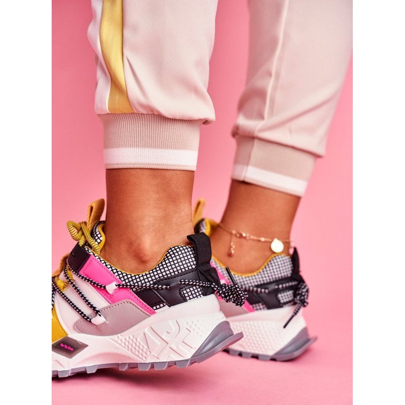 SEA Weiße Sportschuhe LA91 für Damen schwarz mehrfarbig gelb 2