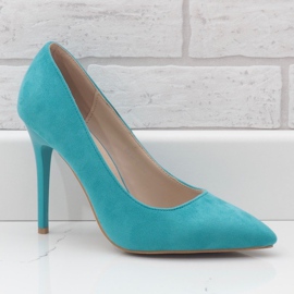 Grüne klassische Absätze aus Öko-Wildleder 6530-P 1