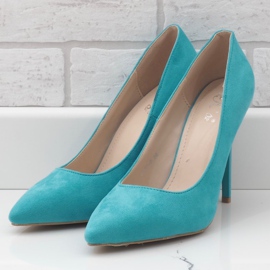 Grüne klassische Absätze aus Öko-Wildleder 6530-P 2