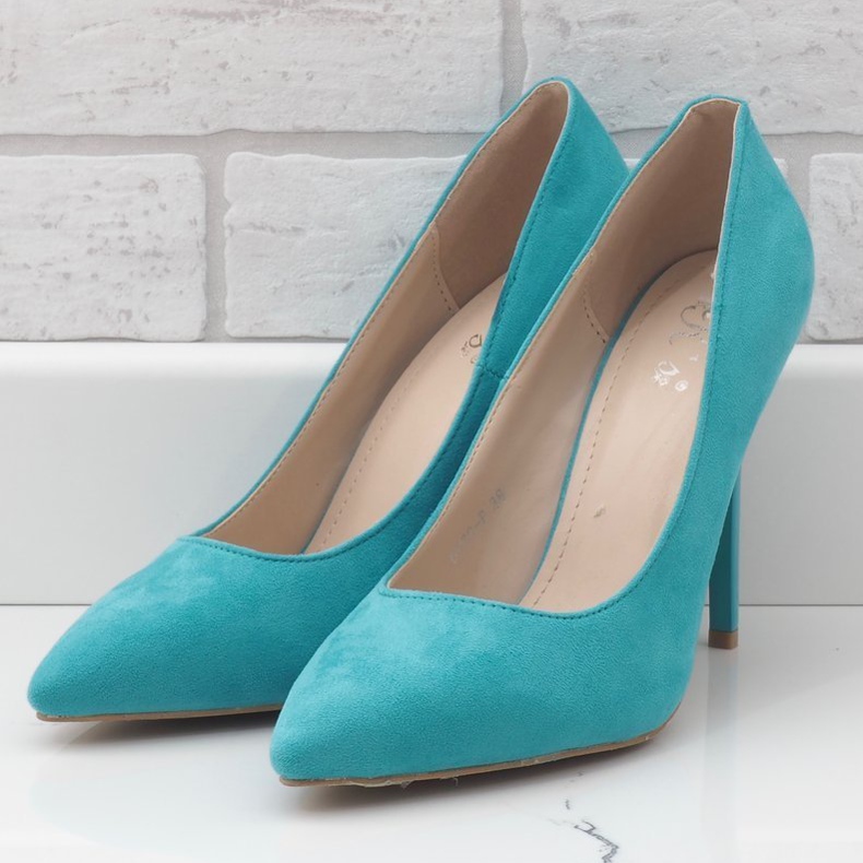 Grüne klassische Absätze aus Öko-Wildleder 6530-P 2