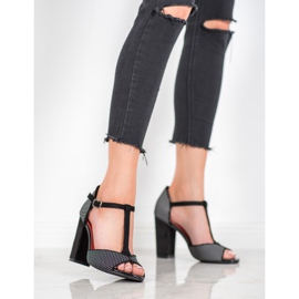 Goodin Sandalen aus Wildleder mit Leopardenmuster braun schwarz 1