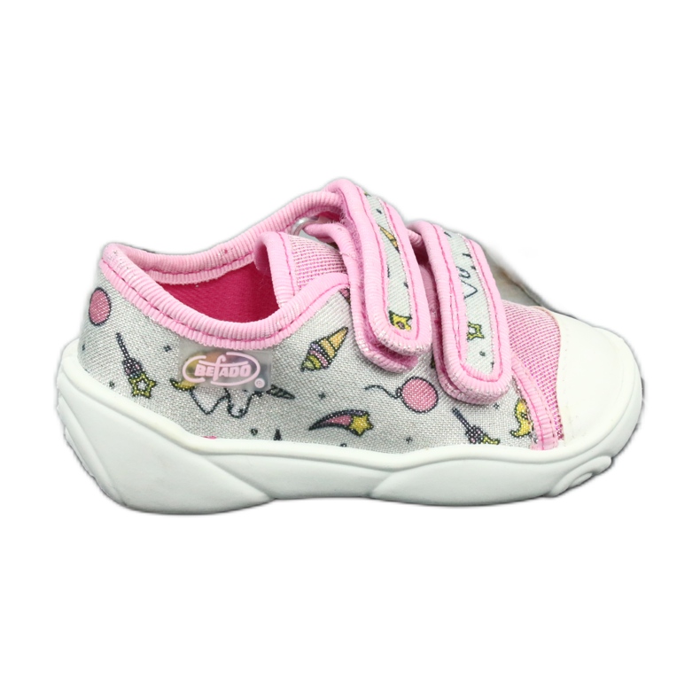 Befado Kinderschuhe 907P115 rosa grau mehrfarbig 1