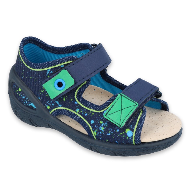 Befado Kinderschuhe PU 065X131 navy blau blau grün 1