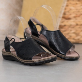 Bequeme VINCEZA Lederschuhe schwarz 1