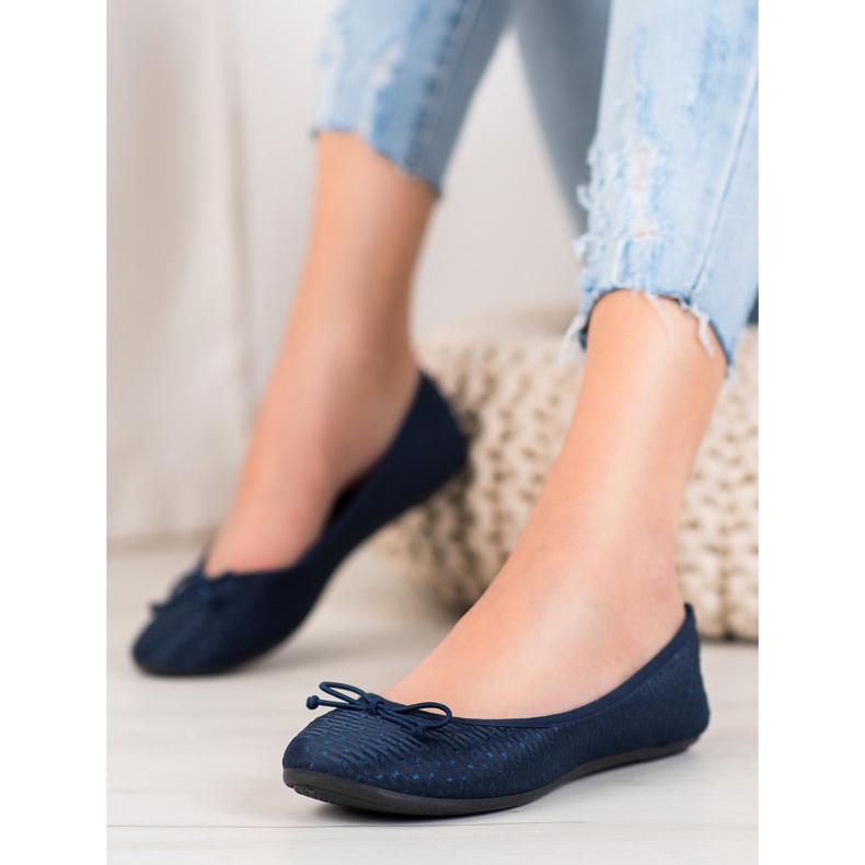 McKey Lässige Ballerina mit Schleife marineblau blau 1