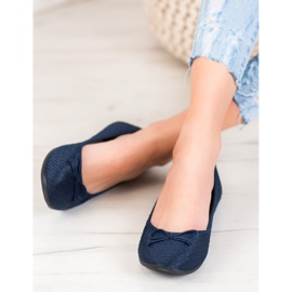 McKey Lässige Ballerina mit Schleife marineblau blau 2