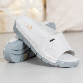 Goodin Bequeme Hausschuhe aus Leder grau 1