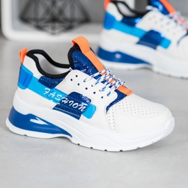 SHELOVET Weiße Mode-Turnschuhe blau 1